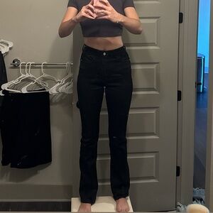 Black high-waisted jeans with slight bootcut #highwaistedjeans #blackjeans #boot